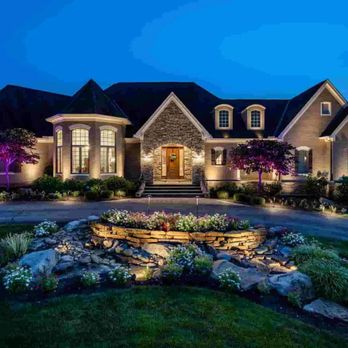 Mountain Side Internet & Technology  - White landscape lighting - TV Mounting Near Me