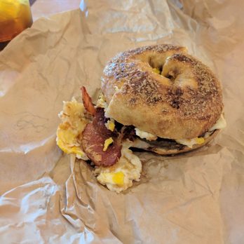 Great Bagel - French Toast Omelet Bagel. Sausage and bacon with cheese. Very good! Like get one! Like now! - Breakfast & Brunch Near Me - Lexington, Kentucky Great Bagel - French Toast Omelet Bagel. Sausage and bacon with cheese. Very good! Like get one! Like now! - Breakfast & Brunch Near Me - Lexington, Kentucky