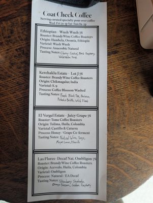 Menu photo 1 Coat Check Coffee Indianapolis, IN Menu photo 1 Coat Check Coffee Indianapolis, IN