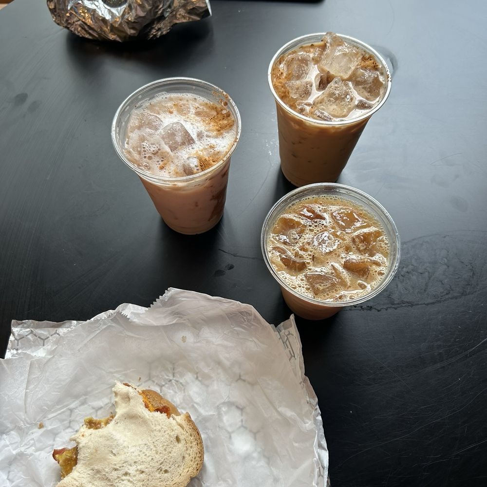 Coffee and breakfast sandwich Coffee and breakfast sandwich