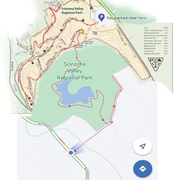 This is the path we took, including the place we think we got off the regular trail and ended up around the lake and on the access road. This is the path we took, including the place we think we got off the regular trail and ended up around the lake and on the access road.