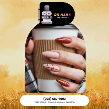 RD Nails - Crisp air, cozy sweaters, and gorgeous autumn nails!  What more could you want? Book your appointment now! - Nail Salons Near Me - Rathdrum, Idaho