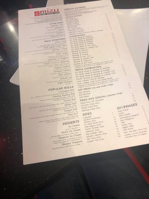 Menu photo 3 Mizu Japanese Steakhouse Covington, WA Menu photo 3 Mizu Japanese Steakhouse Covington, WA