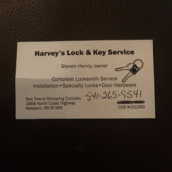 Harvey's Lock & Key Service - Keys & Locksmiths Near Me - Newport, Oregon Harvey's Lock & Key Service - Keys & Locksmiths Near Me - Newport, Oregon