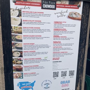 Pike Place Chowder - Menu - Seafood Near Me - Seattle, Washington Pike Place Chowder - Menu - Seafood Near Me - Seattle, Washington