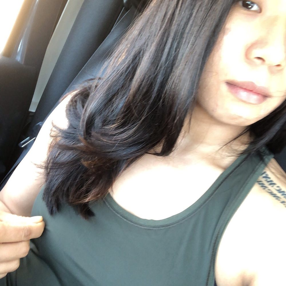 Salon Drew - Immediately after the appointment with my hair blown out with ALL the length pulled forward. This is NOT two inches!! - Hair Salons Near Me - Long Beach, California