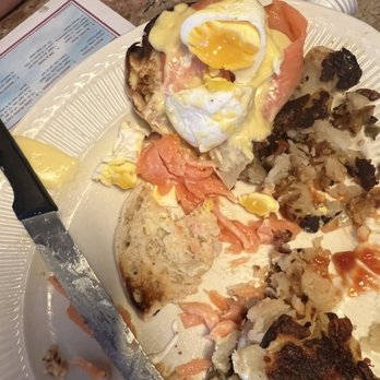 Greenvale Townhouse Restaurant - Overcooked Nova Benedict. - Diners Near Me - Greenvale, New York Greenvale Townhouse Restaurant - Overcooked Nova Benedict. - Diners Near Me - Greenvale, New York