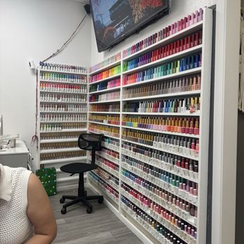 Shiny Nails - Nail polish wall - Nail Salons Near Me - Brentwood, California