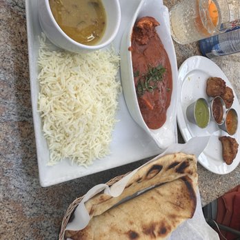 Gurkha Himalayan Kitchen - Butter chicken, lentil soup, rice and naan. So Yummers!! - Himalayan/Nepalese Near Me - Vancouver, British Columbia