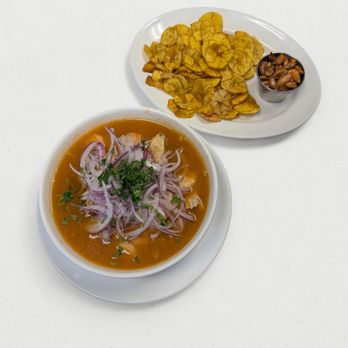 Sara & Sophia Restaurant - Encebollado Mixto con Chifles - Latin American Near Me - Hackensack, New Jersey Sara & Sophia Restaurant - Encebollado Mixto con Chifles - Latin American Near Me - Hackensack, New Jersey