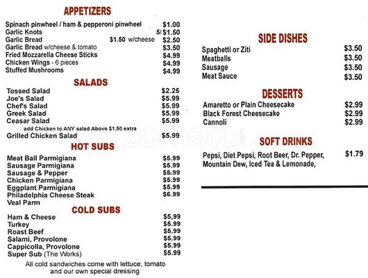 Menu photo 8 Big Joe's Pizza And Pasta Haslet, TX Menu photo 8 Big Joe's Pizza And Pasta Haslet, TX