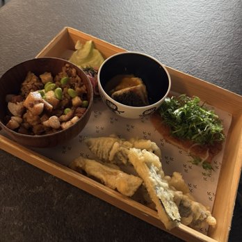 Cranes Spanish Kaiseki - Lunch bento. Best thing was the tempura - Tapas Bars Near Me - Washington, DC, District of Columbia