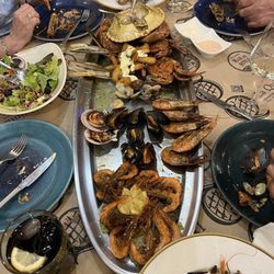 Tierra Astur - Remains of a colossal and delicious-looking seafood sampler. Has razor clams, scallops, etc.