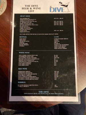 Menu photo 4 The Dive Restaurant and Bar Richland, WA Menu photo 4 The Dive Restaurant and Bar Richland, WA
