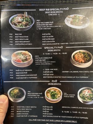Menu photo 1 Pho Pasteur Arlington, TX