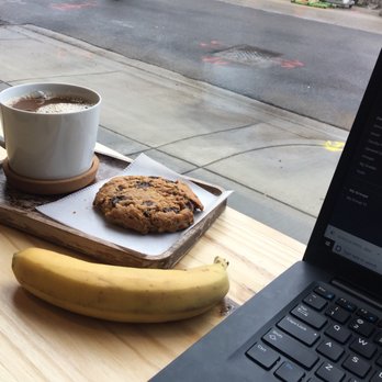 Coffee Lab & Roasters - Vegan chocolate chip pecan cookie and medium roast with almond milk. (Banana not sold there) - Coffee & Tea Near Me - Chicago, Illinois