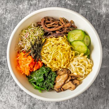 Namul - Namul Bibimbap (House special)
- Rice as base
- Assorted vegetables
- Side of House Gochujang sauce (spicy) / House soy sauce (non-spicy) - Korean Near Me - Toronto, Ontario Namul - Namul Bibimbap (House special)
- Rice as base
- Assorted vegetables
- Side of House Gochujang sauce (spicy) / House soy sauce (non-spicy) - Korean Near Me - Toronto, Ontario