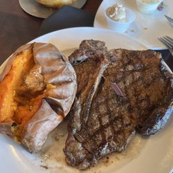 Brown Derby Wood Fired Steakhouse - T-Bone Steak & Sweet Potato