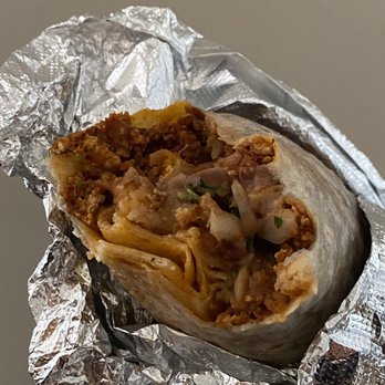 Joey's Tacos - Customized breakfast burrito (chorizo + egg + beans + hash brown potato) - Mexican Near Me - Reseda, California