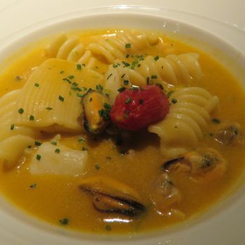 Il Ridotto - Caciucco soup with mixed types of pasta and green lemon. - Seafood Near Me - Venezia, VE