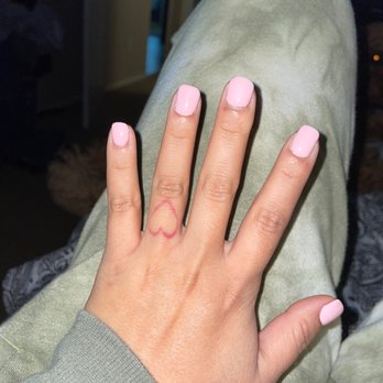 Posh Nails - End result after I reshaped and cleaned up the gel all over my cuticles myself - Nail Salons Near Me - Ontario, California Posh Nails - End result after I reshaped and cleaned up the gel all over my cuticles myself - Nail Salons Near Me - Ontario, California