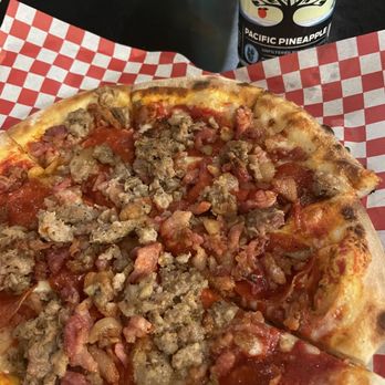Cinders Wood Fired Pizza - Meat lovers pizza - Pizza Near Me - Redding, California Cinders Wood Fired Pizza - Meat lovers pizza - Pizza Near Me - Redding, California