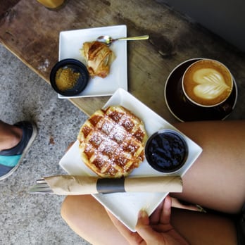 Greenhorn Cafe - Waffle with chocolate - Cafes Near Me - Vancouver, British Columbia