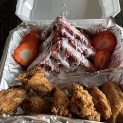 Soul To Go - Fried chicken wings and red velvet waffles