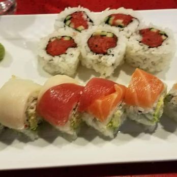 Flying Ninja - Top: spicy tuna Bottom: rainbow roll - Sushi Bars Near Me - San Francisco, California Flying Ninja - Top: spicy tuna Bottom: rainbow roll - Sushi Bars Near Me - San Francisco, California