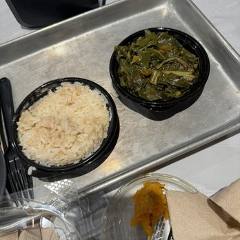 Cornbread Brooklyn - The greens and Side White Rice and Turkey Gravy - Soul Food Near Me - Brooklyn, New York Cornbread Brooklyn - The greens and Side White Rice and Turkey Gravy - Soul Food Near Me - Brooklyn, New York