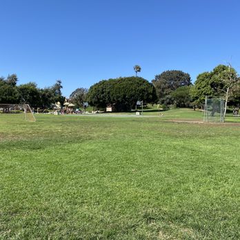 Valley Park - A small baseball backstop near the soccer goal post at Valley Park, Hermosa Beach, CA 9/12/21 - Parks Near Me - Hermosa Beach, California