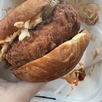 Birdcall - Nashville Hot Sandwich with added Blue Cheese coleslaw - Chicken Shop Near Me - Denver, Colorado Birdcall - Nashville Hot Sandwich with added Blue Cheese coleslaw - Chicken Shop Near Me - Denver, Colorado