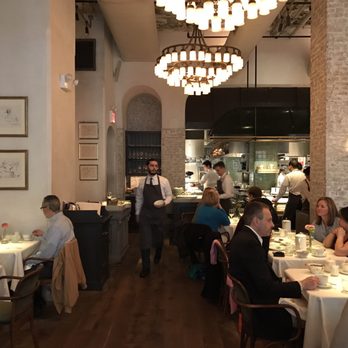 Le Coucou - The other half of the dining area, and the kitchen at the back - French Near Me - New York, New York