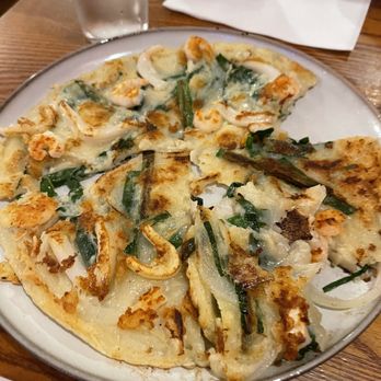 The Thirsty Korean - Korean pancake with squid spring onion and shrimp - Bars Near Me - Manchester, XGM The Thirsty Korean - Korean pancake with squid spring onion and shrimp - Bars Near Me - Manchester, XGM