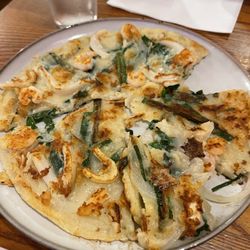 The Thirsty Korean - Korean pancake with squid spring onion and shrimp