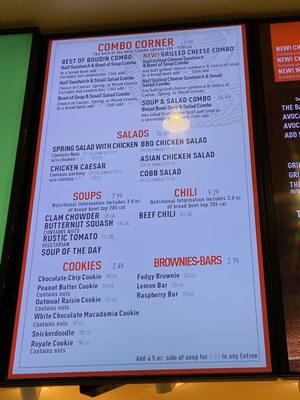 Menu photo 4 Boudin SF San Jose, CA