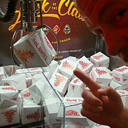 Denny's - Despite all my rage, I am still just a Chinese food box stuck in a claw machine's claw