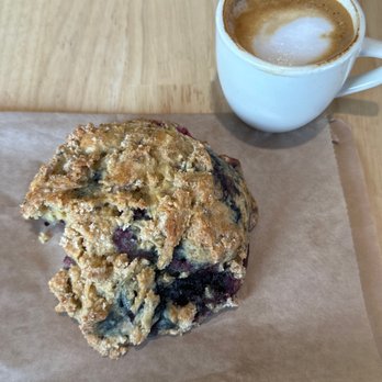 Great Harvest Bread - Blueberry scone & cortado - Bakeries Near Me - Eugene, Oregon