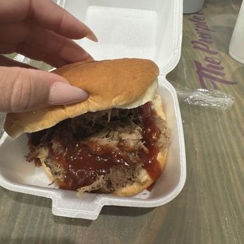 The Purple Pig BBQ - Pulled pork sandwich - Barbeque Near Me - Schertz, Texas The Purple Pig BBQ - Pulled pork sandwich - Barbeque Near Me - Schertz, Texas