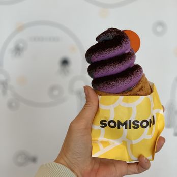 Somisomi - Black sesame ube swirl with macaron and orea crumbs - Ice Cream & Frozen Yogurt Near Me - Irvine, California Somisomi - Black sesame ube swirl with macaron and orea crumbs - Ice Cream & Frozen Yogurt Near Me - Irvine, California