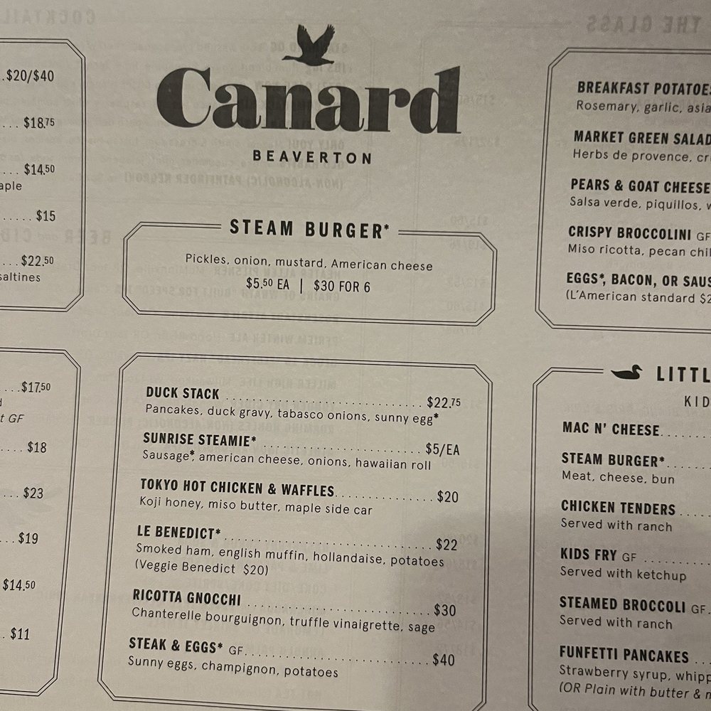 Canard - New American Near Me - Beaverton, Oregon