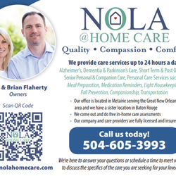 Nola at Home Care - Senior care services provided up to 24 hours a day.