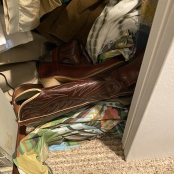 Titan Relocation Services - This is how they unpacked items from garment boxes and shoved into closet - Movers Near Me - Whittier, California
