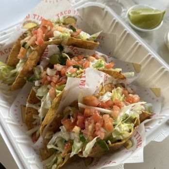 Taco Time Cantina - 3 CRUNCHY BEEF TACOs yum! - Mexican Near Me - San Diego, California
