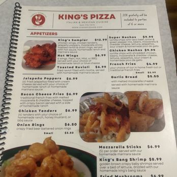 Kings Pizza & Italian Restaurant - Menu - Pizza Near Me - King George, Virginia