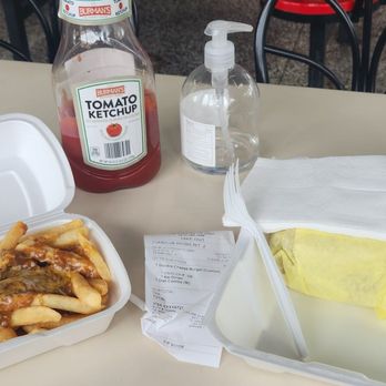Jim's Burgers - a container of fries and a bottle of ketchup - Burgers Near Me - Los Angeles, California