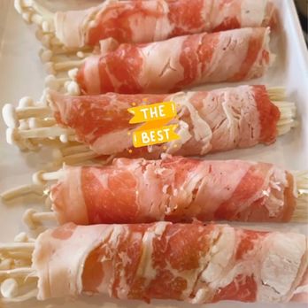 818 Heat - Prime brisket wrapped enoki mushrooms!! (I asked without sauce) - Hot Pot Near Me - Boca Raton, Florida