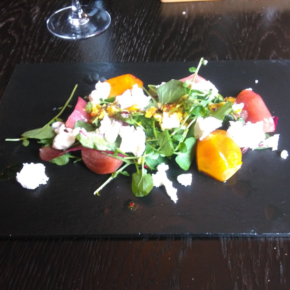 Beetroot, goats cheese, orange vinaigrette salad