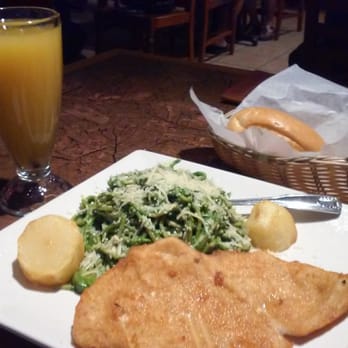 El Rocoto - Tallarin Verde -breaded chicken with pesto spaghetti with parmesan cheese Maracuya passion fruit juice - Peruvian Near Me - Cerritos, California El Rocoto - Tallarin Verde -breaded chicken with pesto spaghetti with parmesan cheese Maracuya passion fruit juice - Peruvian Near Me - Cerritos, California