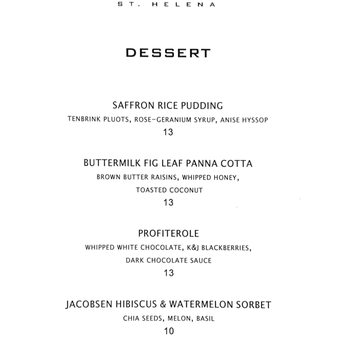 PRESS - Lunch Dessert Menu 9/26/20 - Bars Near Me - St. Helena, California PRESS - Lunch Dessert Menu 9/26/20 - Bars Near Me - St. Helena, California